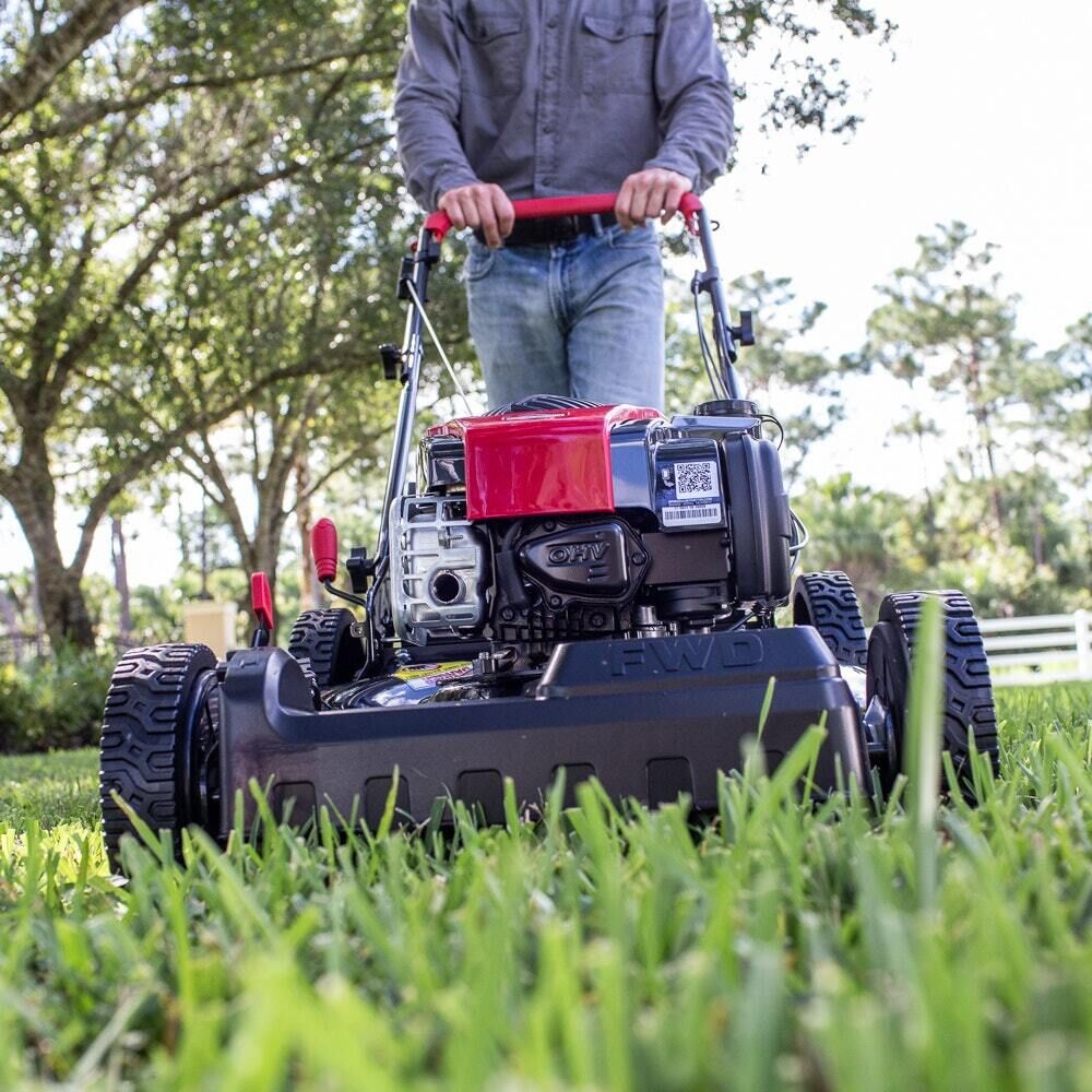 Self Propelled Lawn Mower Briggs & Stratton 150cc Gas Engine 22-inch Steel  Deck 3-in-1 Mulch, Bag, Side Discharge, 12-inch High Rear Wheels