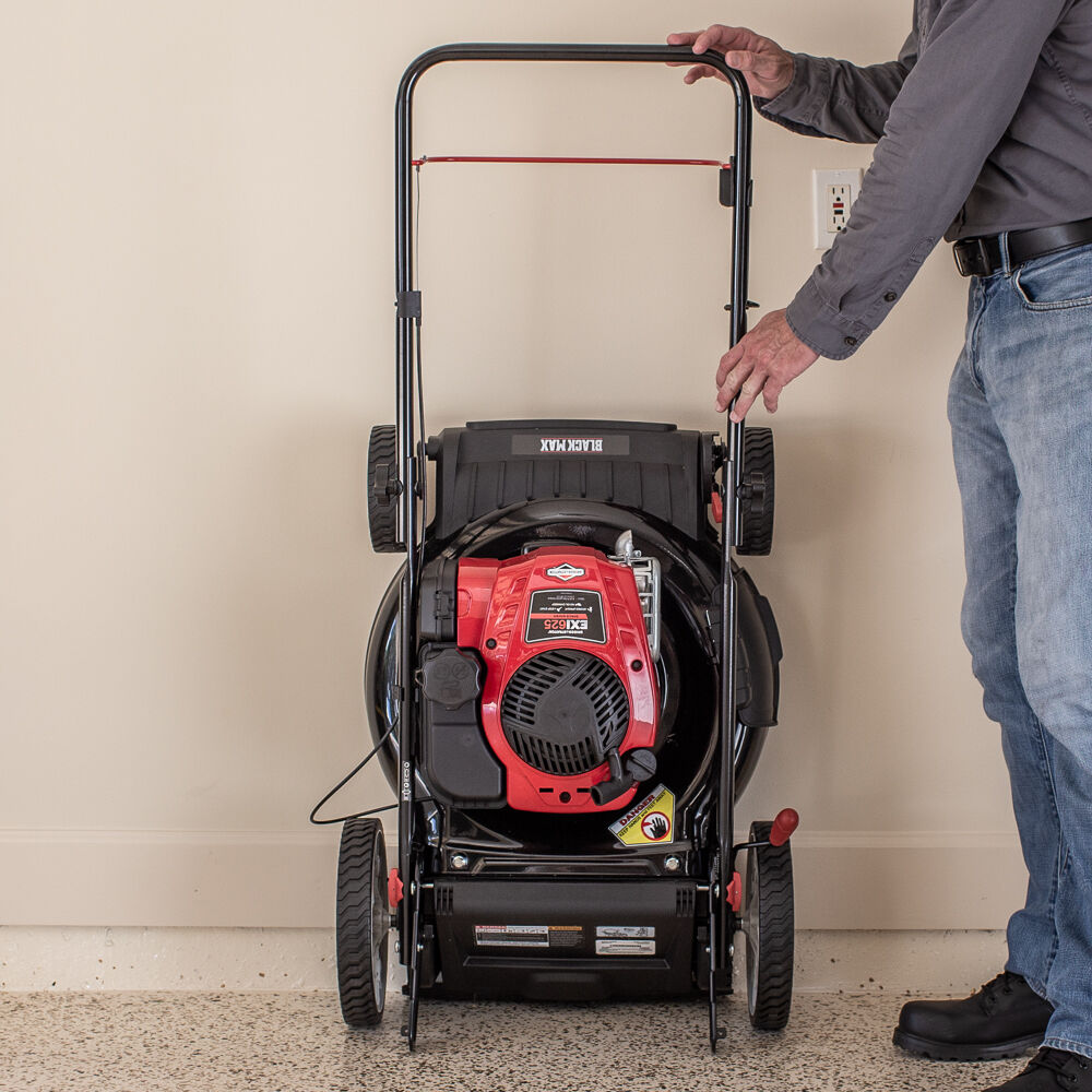 Vertical storage lawn online mower